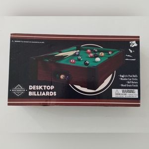 New Club Fun Tabletop Executive Pool Table W/ Numbered Balls 2 Cue Sticks-NEW!!!